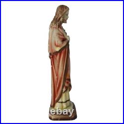 Antique Jesus Sacred Heart Statue Plaster Chalkware Religious Figure Italy 1920s
