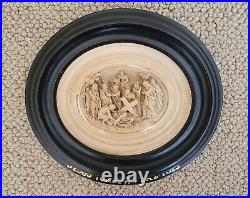 Antique Jesus Tombe pour La 2e Fois French Religious Oval Plaque Meerschaum