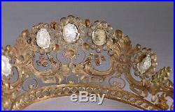Antique Jeweled Santos Crown French Baroque Tiara Religious Catholic