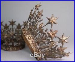Antique Jeweled Santos Crowns French Baroque Tiara Religious Catholic Church