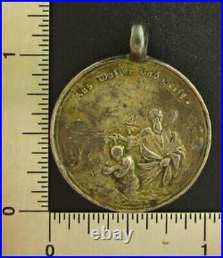 Antique John the Baptist Medal Religious Catholic German Of Water and Spirit