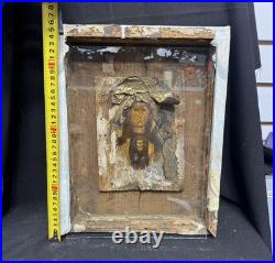 Antique Kazan Virgin Mary Icon 14x11 Orthodox Religious Wood Panel Art