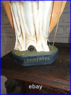 Antique LArge chalk statue Saint Lambertus religious