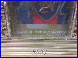 Antique Lady of Perpetual Help Religious Triptych