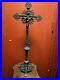 Antique-Large-Crucifix-Bronze-Cooper-Altar-Church-Religious-Jesus-Christ-31-H-01-vir