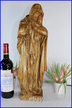 Antique Large ceramic NUREMBERG madonna statue figurine religious