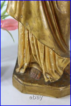 Antique Large ceramic sacred heart jesus christ statue religious