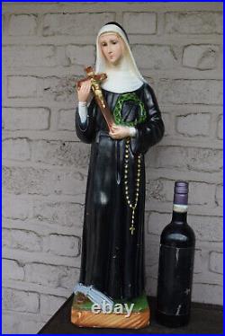 Antique Large chalk statue Religious SAINT RITA