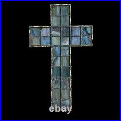 Antique Leaded Stained Glass Religious Spiritual Holy Cross