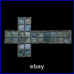 Antique Leaded Stained Glass Religious Spiritual Holy Cross