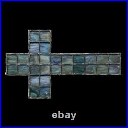 Antique Leaded Stained Glass Religious Spiritual Holy Cross