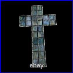 Antique Leaded Stained Glass Religious Spiritual Holy Cross