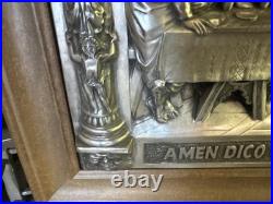 Antique M. Registrado Religious The Last Supper Silver 3-d Wall Art