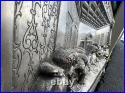 Antique M. Registrado Religious The Last Supper Silver 3-d Wall Art
