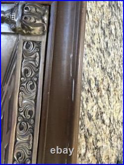 Antique M. Registrado Religious The Last Supper Silver 3-d Wall Art