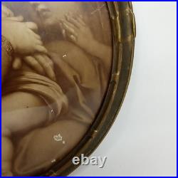 Antique Madonna Della Seggiola Raphael Round Framed Religious Art Print