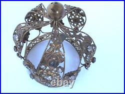 Antique Madonna French Crown with Clear Faceted Jewels 19th c
