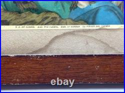 Antique Madonna of Carmen Religious Lithograph No. 118 Framed 16x11 20thC