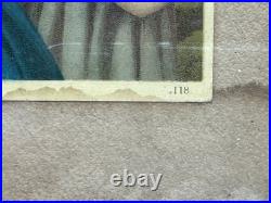 Antique Madonna of Carmen Religious Lithograph No. 118 Framed 16x11 20thC