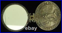 Antique Mary Medal Pendant Lourdes Slider Catholic Sliding Compact Mirror Antique Mary Medal Pendant Lourdes Slider Catholic Sliding Compact Mirror