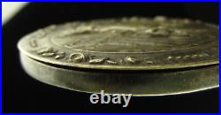 Antique Mary Medal Pendant Lourdes Slider Catholic Sliding Compact Mirror Antique Mary Medal Pendant Lourdes Slider Catholic Sliding Compact Mirror