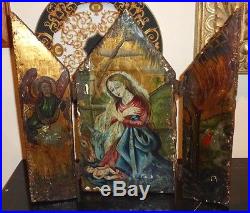 Antique Master Painting 3-panel Religious Icon