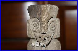 Antique Mayan Pre Columbian Carved Stone Sculpture-Religious Spiritual God Figur