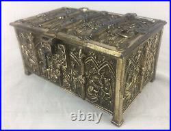 Antique Medieval, Gothic, Religious, Reliquary Casket, Trinket, Jewellery Box