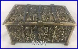 Antique Medieval, Gothic, Religious, Reliquary Casket, Trinket, Jewellery Box