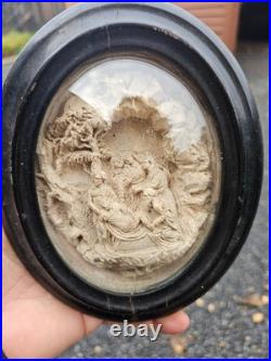 Antique Meerschaum Lamentation of christ religious wall plaque