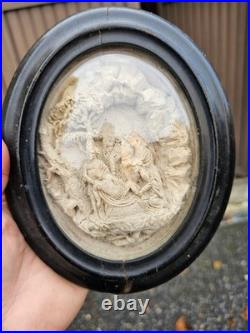 Antique Meerschaum Lamentation of christ religious wall plaque