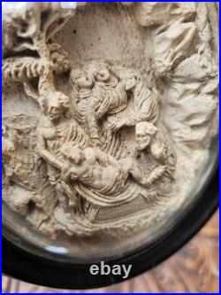 Antique Meerschaum Lamentation of christ religious wall plaque