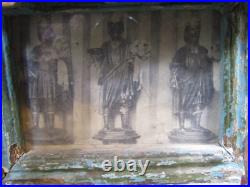 Antique Mexican Wood Nicho/shrine With 3 Wise Men Religious Artifact Antique Mexican Wood Nicho/shrine With 3 Wise Men Religious Artifact