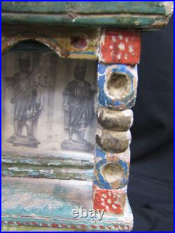 Antique Mexican Wood Nicho/shrine With 3 Wise Men Religious Artifact Antique Mexican Wood Nicho/shrine With 3 Wise Men Religious Artifact
