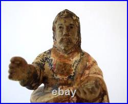Antique Mexico Religious Wood Carved Statue Santos Sculpture Carving Holy Man