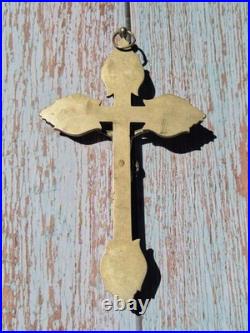 Antique Micro Mosaic Crucifix Italian Style Catholic Wall Cross 6.1 Religious