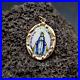 Antique-Miraculous-Medal-14k-Yellow-Gold-Virgin-Mary-Porcelain-Pendant-Religious-01-dt