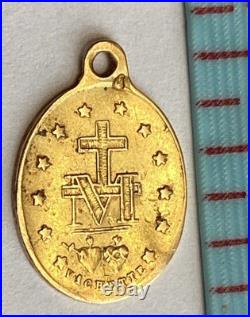 Antique Miraculous Medal 18k Gold Vachette (Pre 1840) 1.2 Grams Religious Antique Miraculous Medal 18k Gold Vachette (Pre 1840) 1.2 Grams Religious