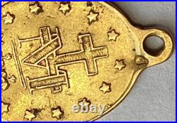 Antique Miraculous Medal 18k Gold Vachette (Pre 1840) 1.2 Grams Religious Antique Miraculous Medal 18k Gold Vachette (Pre 1840) 1.2 Grams Religious