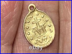 Antique Miraculous Medal 18k Gold Vachette (Pre 1840) 1.2 Grams Religious Antique Miraculous Medal 18k Gold Vachette (Pre 1840) 1.2 Grams Religious