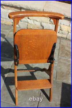 Antique Mission Oak Chair Prayer Kneeler Religious Church c. 1900 Alter