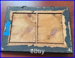 Antique Monk Framed Picture Religious Paper Mache Christian Folk Art