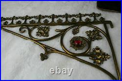 Antique Neo-Gothic Church Religious bronze French chandelier candleholder 1920