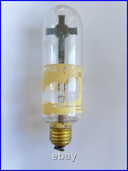 Antique Neon Crucifix Bulb Glowing Red Cross Light Working Religious Lamp Antique Neon Crucifix Bulb Glowing Red Cross Light Working Religious Lamp