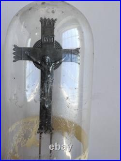 Antique Neon Crucifix Bulb Glowing Red Cross Light Working Religious Lamp Antique Neon Crucifix Bulb Glowing Red Cross Light Working Religious Lamp
