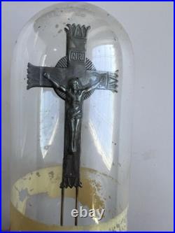 Antique Neon Crucifix Bulb Glowing Red Cross Light Working Religious Lamp Antique Neon Crucifix Bulb Glowing Red Cross Light Working Religious Lamp