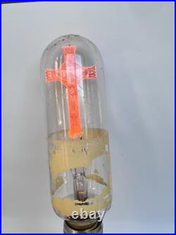 Antique Neon Crucifix Bulb Glowing Red Cross Light Working Religious Lamp Antique Neon Crucifix Bulb Glowing Red Cross Light Working Religious Lamp