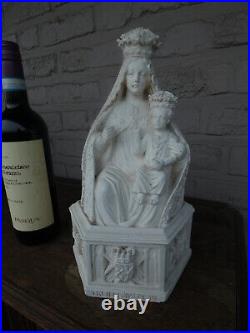 Antique Notre dame De la TREILLE Madonna child statue rare 1874 marked religious