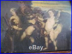 Antique Ogival Shape Religious Van Dyk Print Madonna & Child