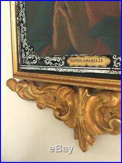 Antique Oil Painting 17th Century Religious Madonna Baroque Italian